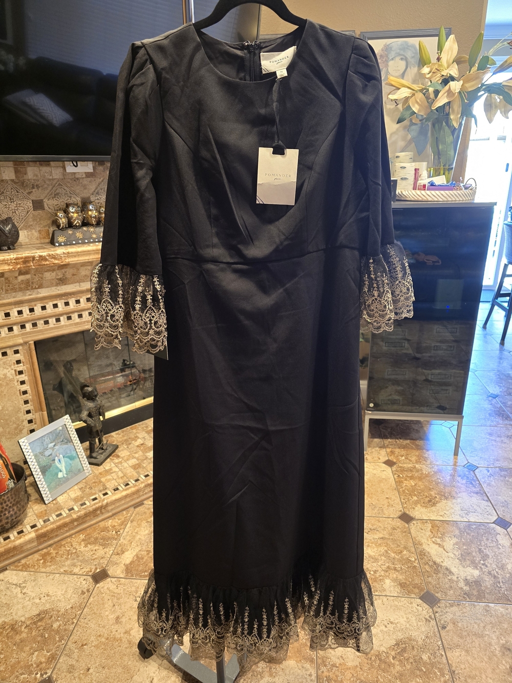 Pomander Place By Tuckernuck Black Dress with White Label Detail, NWT, M and  L